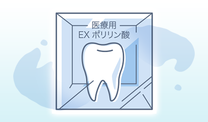 EXポリリン酸（ポリリン酸ナトリウム）が歯の表面をコーティングして汚れが付きにくい歯に。